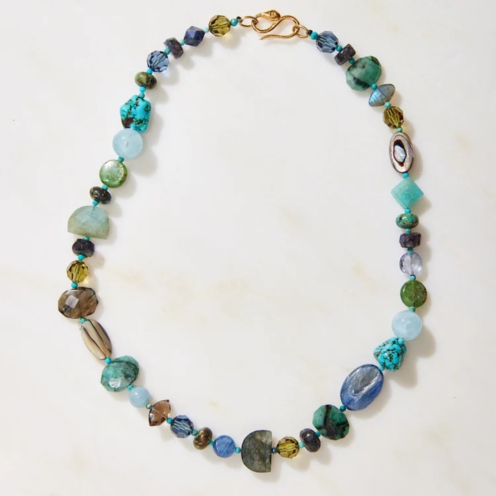 Chan Luu Turquoise Blue Green Multistone Beaded Necklace